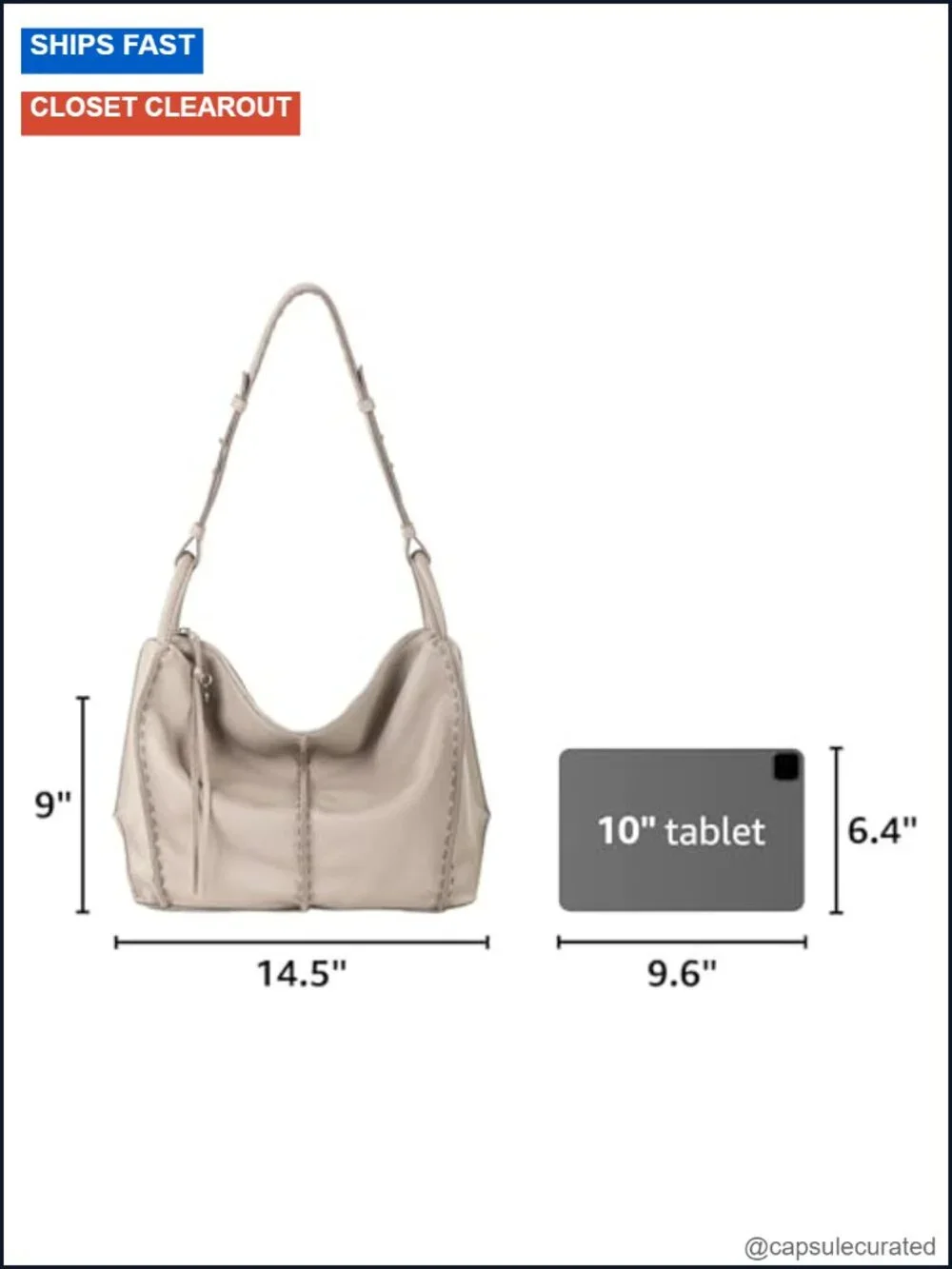 The Sak Los Feliz Large Hobo Leather Women's Purse with Zipper Pocket